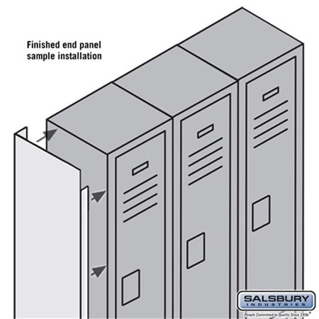 Salsbury Industries Salsbury 77368BL Finished End Panel For 6 Feet High 18 Inch Deep Metal Locker - Blue 77368BL